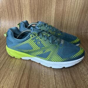 Hoka One One Tracer 2 Mens Storm Blue Lime Green Running Size 11.5 Sneakers